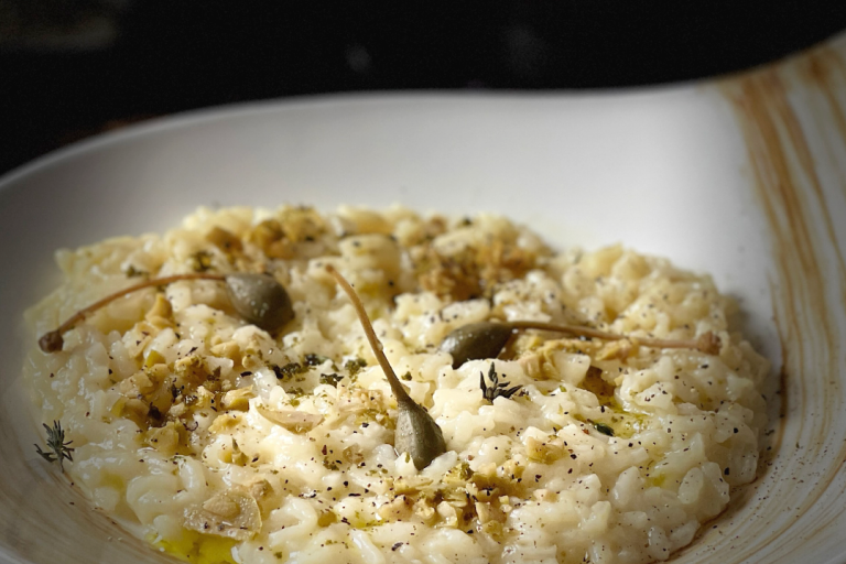 RISOTTO ALL&rsquo;ONDA CAFF&Egrave;, CREMA E POLVERE DI CAPPERI 03